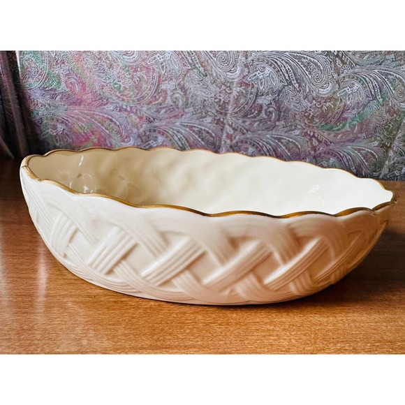 Vintage 8” oval bowl lattice collection by Lenox - Picture 5 of 10